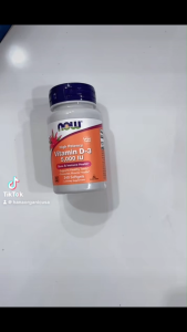 Thực phẩm bổ sung now Vitamin D3 5000 IU 240 softgels hỗ trợ sức khỏe miễn dịch xương răng não bô tim mạch của Mỹ
