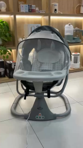 Nôi ru điện Gluck SG001 cho bé có bàn ăn đa năng nôi ru ngủ thông minh đệm nôi thoáng mát không gây khó chịu cho bé GLUCK