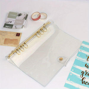1pc A5/A6 Binder Rings Journal with Clear Transparent Cover - Perfect for Loose Leaf Spiral Books!