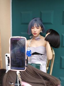 Anna Luo 2023 Fashionable Womens Fluffy Mushroom Head Party Evening Style Wig Change Hair Style Short Straight Fake Hair