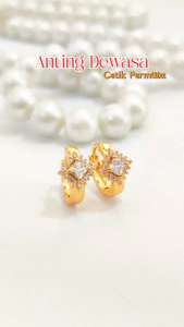 Cute Jewelry Anting Dewasa Permata Elegan Terlaris Lapis Emas Gold AT 093