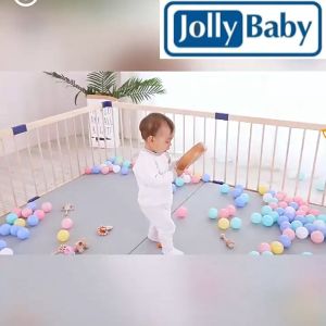 Jolly Baby Smart Wooden Playpen with Door 150*200cm Wood Play Fence Playyard For Kids Toddlers [SG]