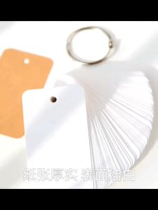 JS SHOP 100/Sheets Iron Ring Book Portable Card Blank Paper Mini Hard Cover Memo Note Paper Vocabulary Word Memory Card Book Stationery School Office Supplies
