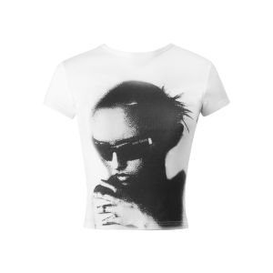 Millennial Style Dithered Portrait Print T-Shirt