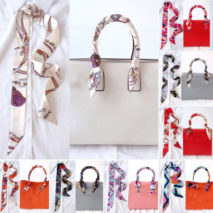4cm* 95cm Woman Thin Imitation Silk Scarf Long Hair Strip Headband Neckerchief Fashion Bag Handle Ribbon Scarf Female Tie