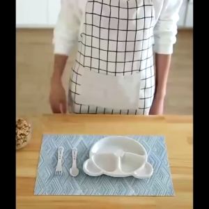 【COD】Baby Suction Cup Silicone Tray with Suction Cup Suitable for Baby Separation Baby Spoon Fork Set Suitable for Toddler Baby Tableware Children Plates and Tableware