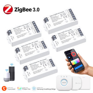 Zigbee 3.0 Smart Home RGB Led ControllerDimmable RGBCCT LED Strip ControllerWifi Switch for COB 5050/2835 Neon Led Tape Dimmer