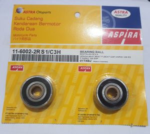 Bearing Laher Cvt Bearing Bak Cvt Beat Karbu/Fi Scoopy Karbu/Fi Vario 110 Karbu/Fi Spacy Fi Beat Esp Vario 125 150 Esp Genio Laher Cvt 11-6002-2RSI/C3H Original Aspira