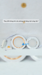 (Rạng Đông) Đèn LED âm trần Downlight đế nhôm đổi 3 màu 8W 10W 12W Viền vàng/Viền bạc AT26