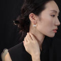 Initial Lotus Unique Sensation Earrings South Red National Style Abalone Red Color  out Original Design Handmade Silver Jewelry for Women. 