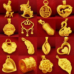 Hong Kong Duty-Free 3D Hard Gold Craft Pendant Necklace Never Fades Alloy Wedding Jewelry Womens Fashionable Ethnic Style  out