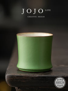 JOJOS L PD Ceramic Bamboo Node Kung Fu Tea Set Tea Cup Imitation Green Bamboo Tasting Cup Chinese Style Home Use