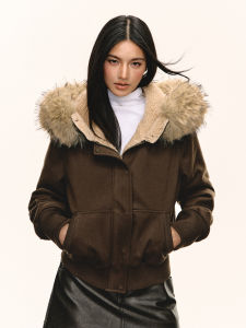 Ariseism | Vintage Detachable Big Fur Collar Warm Thick Womens Winter Jacket