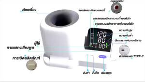 【รับภายใน 2 วัน+COD】เครื่องวัดความดัน รุ่นเดียวกับโรงพยาบาล ไม่ต้องมีสายรัดข้อมือ จอแสดงผลความละเอียดสูง วัดได้รวดเร็ว