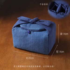 Travel Tea Set One Pot Six Cups Cotton Linen Bag Handheld Large Chinese Style Tea Ceremony Bag Storage Pouch for Teapot