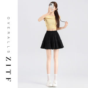 ZITENGFEI | Black New Arrivals Lace Skirt Slim High Waist A-line Hip Covering