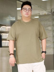 เสื้อยืดแขนสั้นผู้ชายสไตล์อเมริกันทรงหลวมๆ ทรงเข้ารูป ผ้าฝ้ายแท้ 220 กรัม ทรงหลวมๆ สไตล์เกาหลี