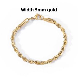 Trendy Hip Hop Titanium Steel Twisted Rope Chain Necklace Gold Plated Stainless Steel for Men And Women Fashion Jewelry