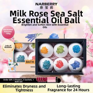 NARBERRY | Bubble Bath Bomb with Sea Salt Petals and Milk for Children Large
