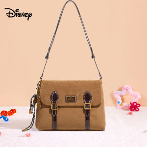 Disney official authentic Mickey series brown versatile fashionable retro style shoulder bag retro versatile crossbody bag unique personal trendy light luxury temperament shopping bag suitable for business shopping travel and gifts.