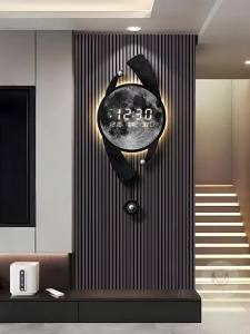 HAOJIUBUJIAN | Modern Luxurious Digital Perpetual Calendar Creative Lunar Grille Wall Electronic Clock