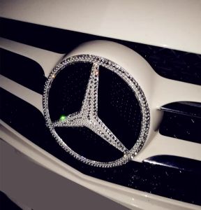 Suitable for Mercedes-Benz C260l Large Logo Decoration A- Class E-Class GLA GLC Rhinestone Interior Steering Wheel Car Logo Pearl Sticker