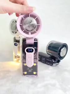 Quạt Làm Mát Gấp Gọn Tốc Độ Cao Sạc USB Màn Hình Kỹ Thuật Số Mini Cầm Tay Công Suất Gió Mạnh