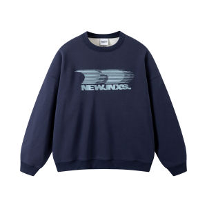 JNXS | Áo Hoodie Thêu Retro Mỹ Cổ Đông Dài Tay Rộng Thoáng