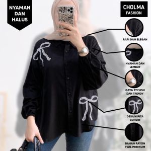 ATASAN KEMEJA WANITA PREMIUM LENA BLOUSE / Kemeja Bordir Wanita Rayon Twil Premium Nyaman Lembut
