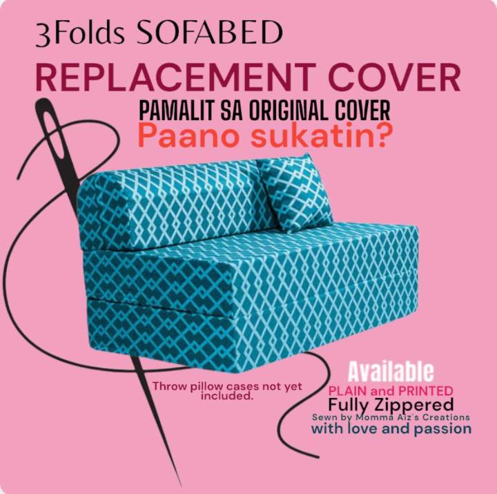 3 Folds Sofa Bed REPLACEMENT COVER ONLY Canadian Cotton | Lazada PH
