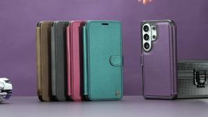 szhaiyu | For Magsafe Card Slot Holder Flip Cover For Samsung Galaxy S26 Ultra S25 Edge S24 FE Plus Magnetic PU Leather Wallet Phone Case