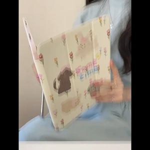 เคสไอแพด Air5 Gen10 Air7 Gen11 ช่องใส่ปากกาขวา แมคโดนัลด์ Acrylic Cute Animals เคส ipad Pro 11 2021 air4 กระจกเงา iPad Case air6 mini 7