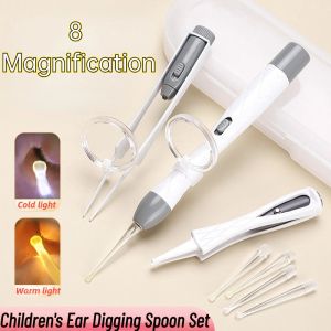 Ear Spoon Set Ear LED Light Earpick Nose Clip Children Adults Ear Care Tools Kit