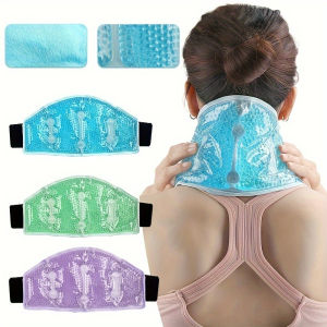 Reusable Gel Bead Neck Strap - Universal Fit Hot/Cold Compress for Shoulder Neck and Waist Relief - Microwave and Refrigerator