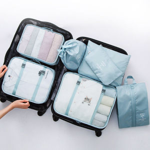 Tinyat ชุดอแกนไลสำหรับหีบห่อกระเป๋าเดินทาง 7 ชิ้น พร้อม กระเป๋าซักผ้า และกระเป๋าใส่รองเท้า ดิจิทัล 79999542344