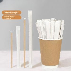 Defasilk | Thickened Wooden Coffee Stirrer with Individual Packaging