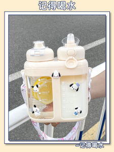 Trendy Large Capacity Tea Water Separation Straw Cup Dual Drinking Partitioned Water Bottle for Students Children And Women