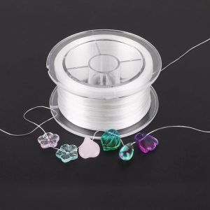 0.2/0.6/0.8/1mm DIY Crystal Beading Stretch Elastic Thread Cord with Box Transparent Clear Round Beading Wire/Cord/String for Jewelry Bracelet Making