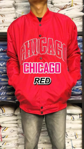 HAPPY Jaket Varsity Baseball Casual Vintage Full Bordir Premium Chicago Red Series