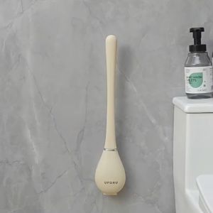 แปรงขัดส้วมแบบ "หัวซิลิโคน" แปรงขัดห้องน้ำ พร้อมฐานตั้งเก็บ ที่ขัดห้องน้ำ Silicone toilet brush