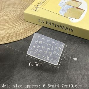 1Pcs 3D Summer Ocean Silicone Nail Mold Mixed Starfish Shell Seahorse Conch Mermaid Tail Charms Stencils DIY Manicure Mold Tools