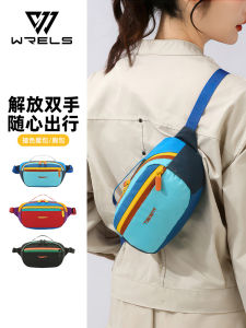 Casual Crossbody Bag High Aesthetic Value Splice Color Waist Bag Commuting Travel Fashion Large Capacity Waterproof Single Shoulder Chest Bag