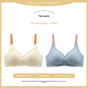 Charme Angle Seamless Bralette for Women with Gathered Cup Medium Thickness V-Back Design Non-Wire Comfortable Bra for Young Adults