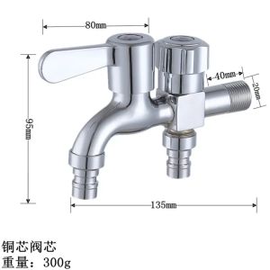 vòi nước 2 đầu ra inox 304 phủ crôm sáng bóng
