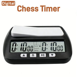 Professional Digital Chess Clock Timer with Bonus Delay Positive Time Functions - Tournament Go Game Timer with LCD Display