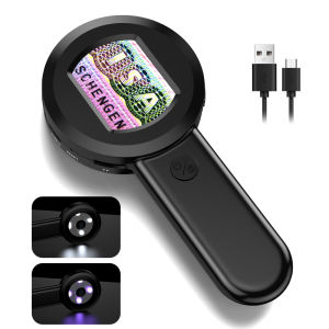 Hayve 2 กล้องจุลทรรศน์ดิจิตอล 100X ซูมแว่นขยาย Light เหรียญแว่นขยาย 2 สีโหมด Windows/Mac