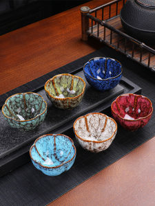 Creative Ceramic Tea Cup Set Glazed Zen Bowl Home Use Single Owner Cup Large And Small Size Drinking Bowl Traditional Chinese Style