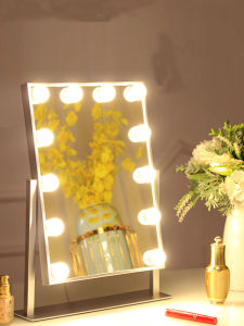 Smart Hollywood Makeup Mirror LED Lighting Portable Desktop Vanity Mirror Simplistic Design Home Use Bathroom Essential