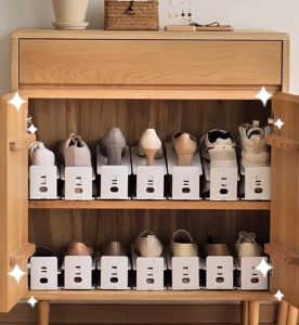 Classy Luxe Shoe Organizer Rack Space-saving Double Layer Shoe Bracket Adjustable Shoe Storage Rack Shoe Cabinet Layered Partition Storage Rack