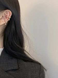 Không Đau Thời Trang Sành Điệu Waterdrop Tai Kẹp Xương Bông Tai Không Cần Xuyên Đa Năng Dệt Phong Cách Pháp Hợp Kim Tai Trang Sức